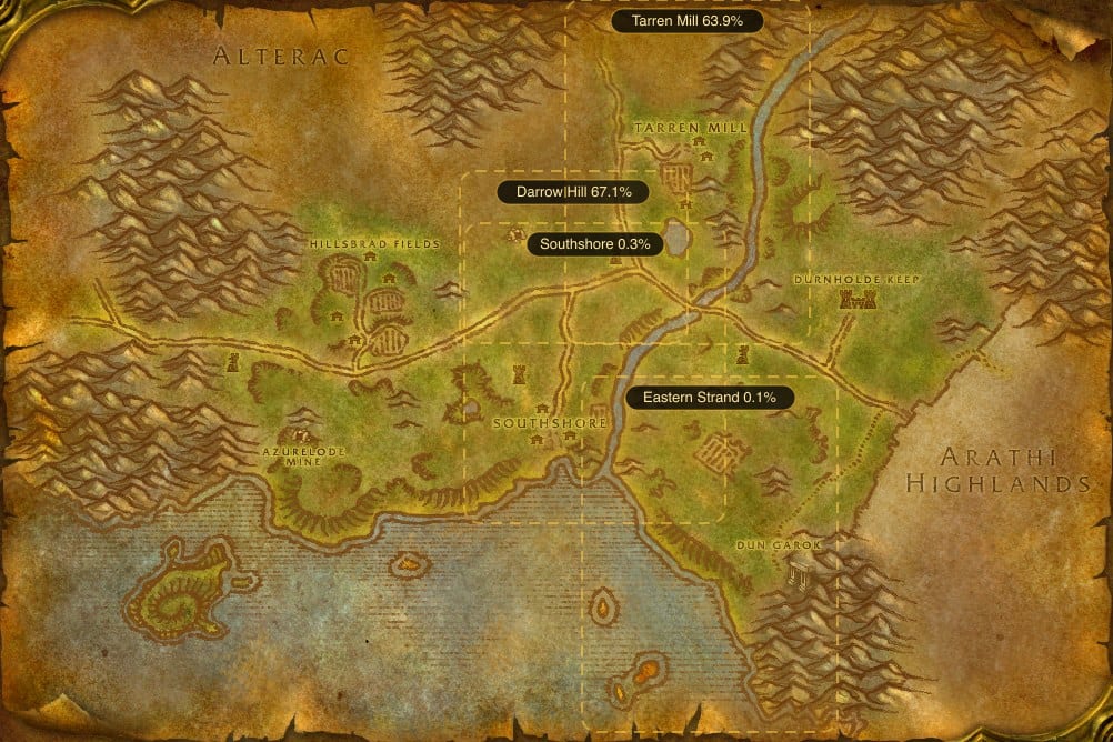 Map of Hillsbrad Foothills showing where to fish Raw Bristle Whisker Catfish: 4 named stretches of water