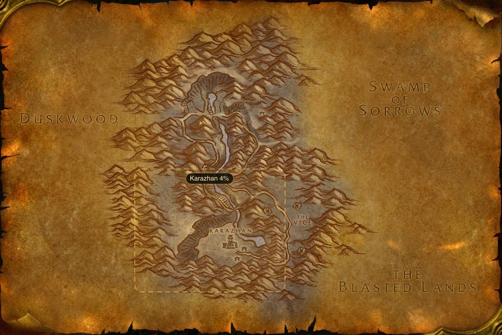 Map of Deadwind Pass showing where to fish Raw Redgill: one named stretch of water