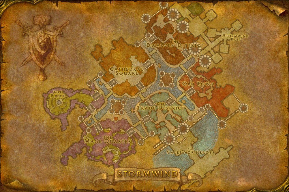 Map of Stormwind City, where Raw Rainbow Fin Albacore is caught in open water