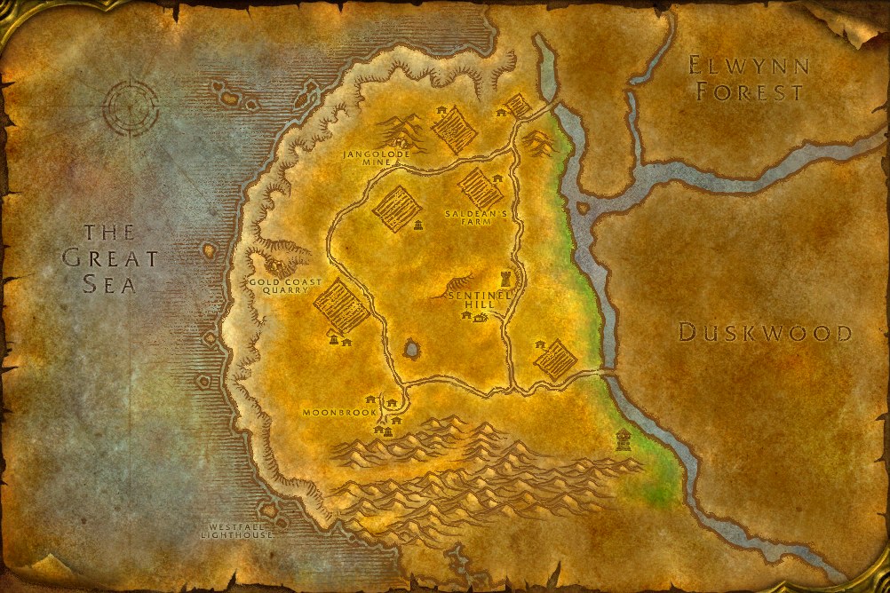 Map of Westfall, where Raw Rockscale Cod is caught in open water