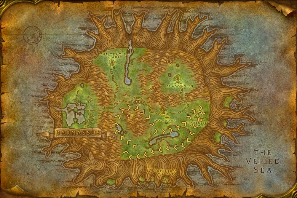 Teldrassil Herbalism Leveling Route