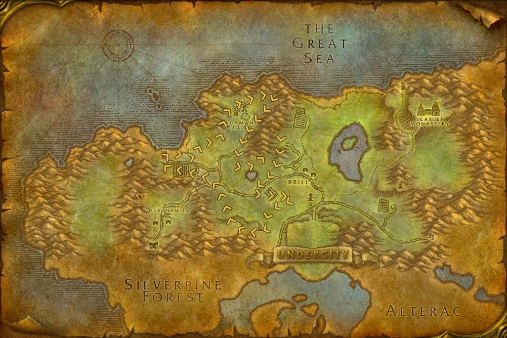 Tirisfal Glades Herbalism Leveling Route
