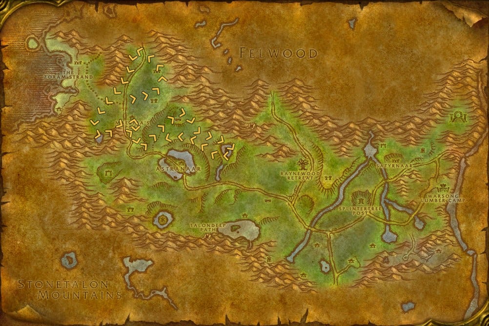 Ashenvale Mining Leveling Route