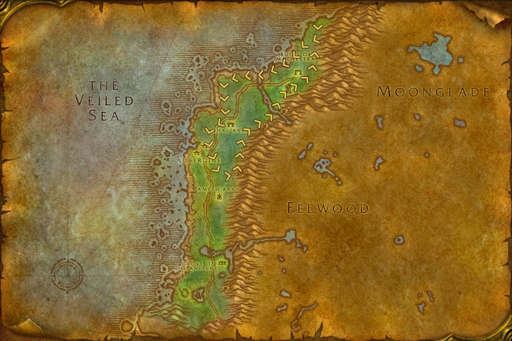 Darkshore Mining Leveling Route