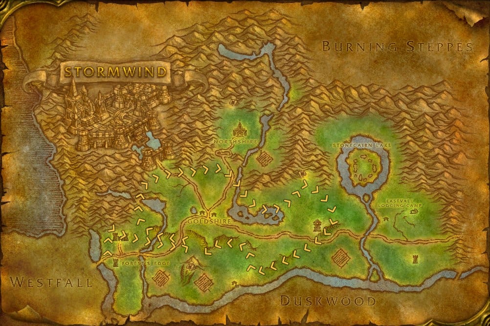 Elwynn Forest Mining Leveling Route