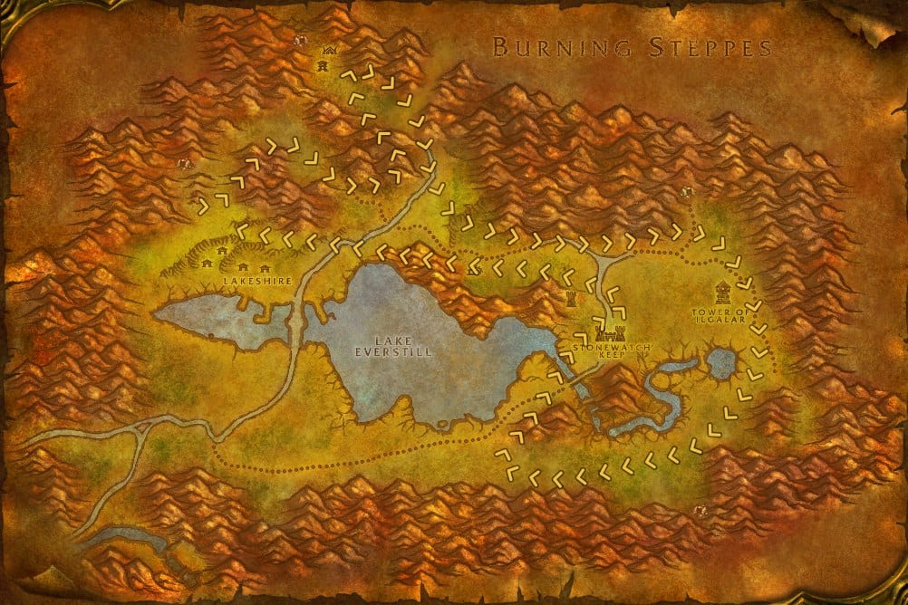 Redridge Mountains Mining Leveling Route