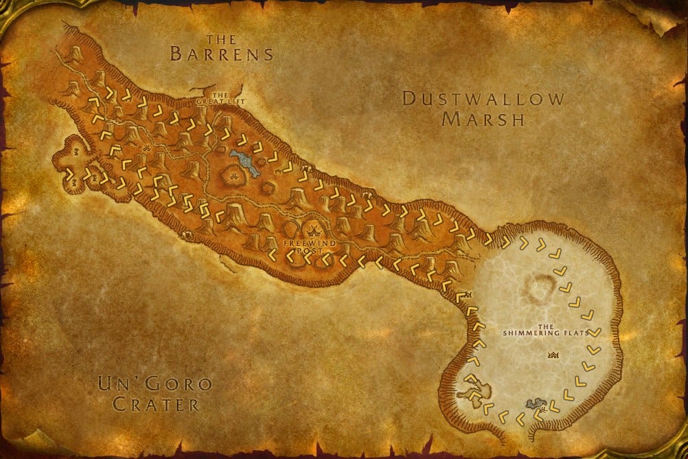 Thousand Needles Mining Leveling Route